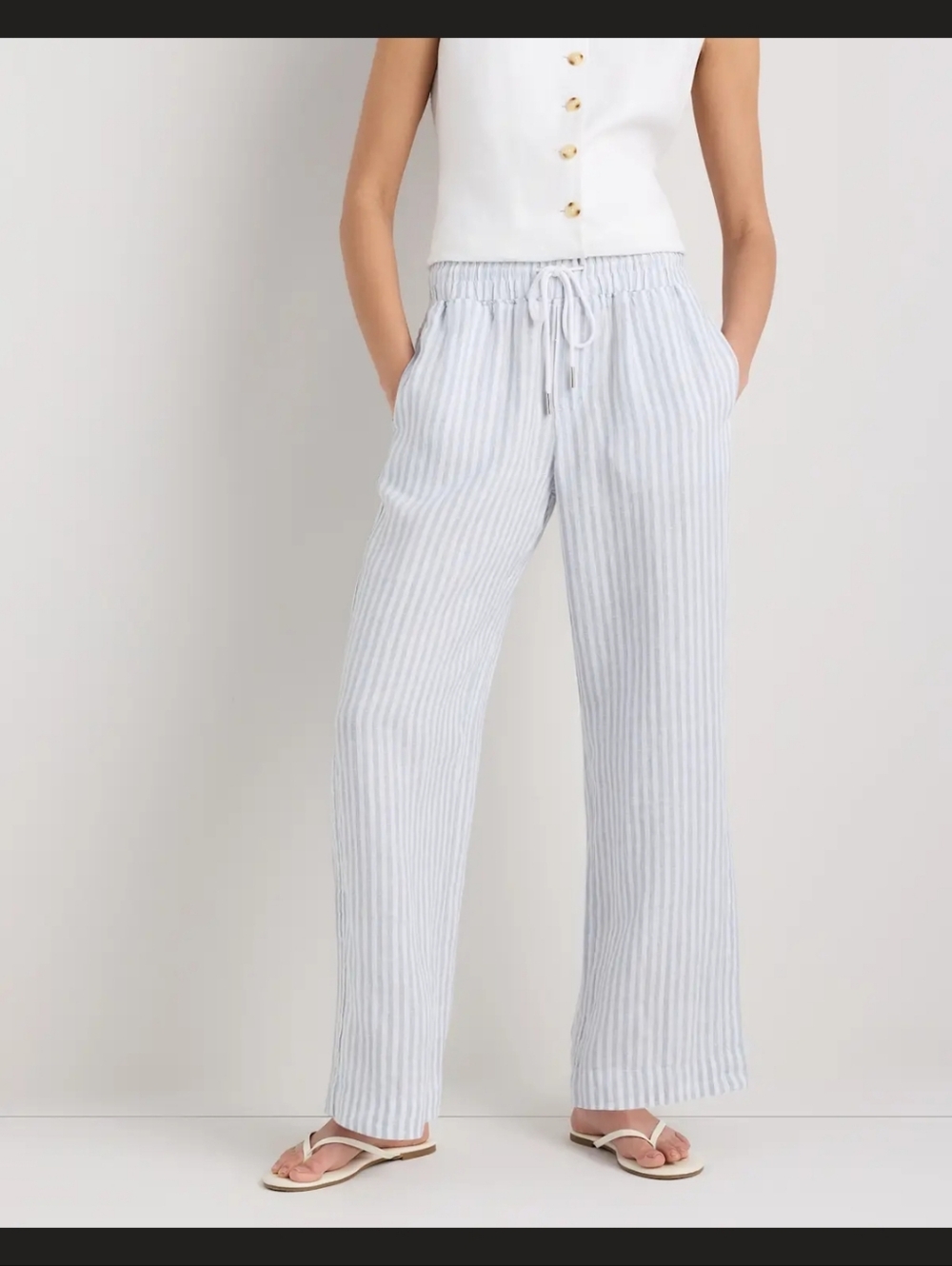 Quince 100% Linen Wide Leg Pants